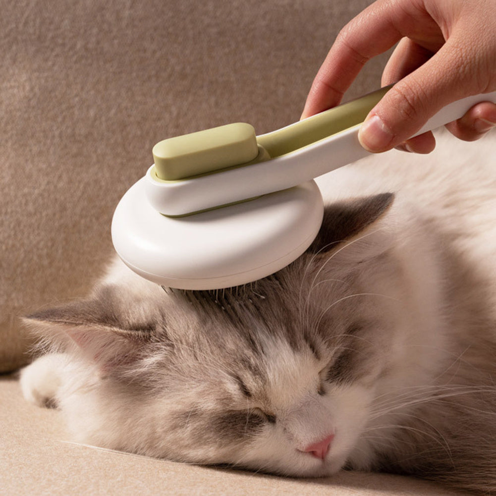 Pet Dog Hair Remover Cat Brush Grooming Tool Automatic Massage Comb Round Hair Brush For Cat Dog Pet Supplies Overview: With high-density pin teeth, the cat can be comfortable from head to toe. The hollow handle and comfortable grip eliminate feeling tire