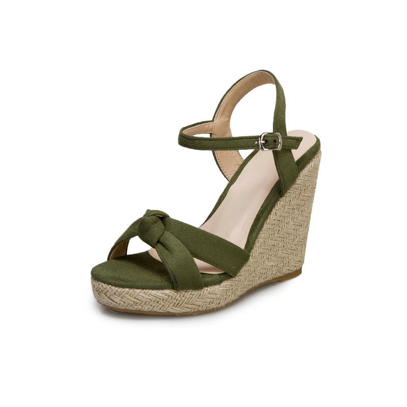 Wedge Heel Super High Heels Platform Platform Platform Platform Platform Sandals With Toe Roman Sandals High Heel Straw Woven Women's Shoes Product Information: Upper material suede Toe shape fish mouth Product category Roman shoes Supply category Spot st