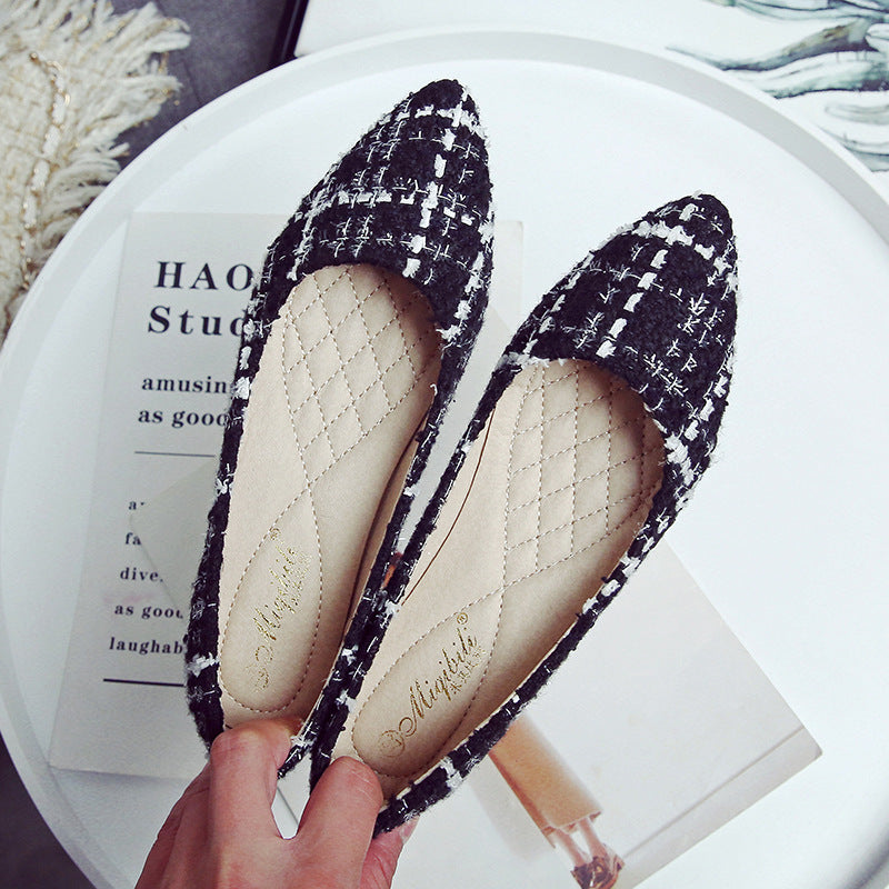 Shallow Mouth Pointed Toe Single Shoes Flat All-match Women's Shoes Peas Shoes Product information: Place of Origin: Huizhou, Guangdong Applicable gender: female Heel height: flat heel Pattern: plain Suitable season: summer, spring, autumn Size Informatio