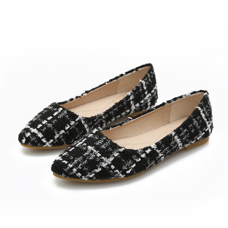 Shallow Mouth Pointed Toe Single Shoes Flat All-match Women's Shoes Peas Shoes Product information: Place of Origin: Huizhou, Guangdong Applicable gender: female Heel height: flat heel Pattern: plain Suitable season: summer, spring, autumn Size Informatio