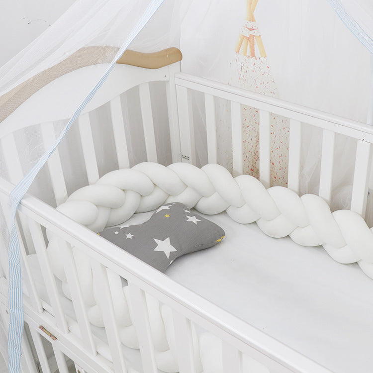 Baby Bumper Bed Braid Knot Pillow Cushion Bumper for Infant cuna Bebe lit Crib Protector Cot Bumper Room Decor Overview: 1. Safety protection, anti-collision and anti-pinch Surrounding protection, safety and anti-collision, to prevent the active baby from