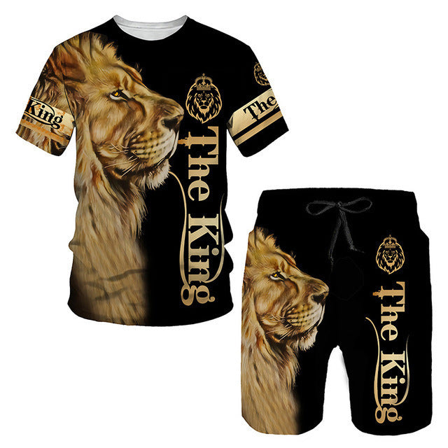 3D Printed Women's And Men's T Shirt Set Fashion Men's Lion Sportswear Product information: Material:polyester Style:motion Features:printing Colour:White, gray, brown, blue, purple, green Size Information: Size: S/M/L/XL/XXL/3XL/4XL/5XL/6XL Note: 1. Asia