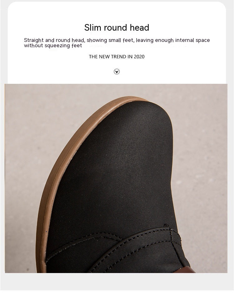 Plus Size Long Tube Women's Boots Chunky Heel Side Zip Wool Stitching Product information: Lining material: Cotton Color: red, black, purple, green, brown Heel height: mid heel (3-5CM) Length of socks: Middle calf Size: 36, 37, 38, 39, 40, 41, 42, 43 Sole