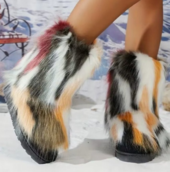 Plus Size Women's Shoes Fashion All-match Fur Boots Women's Shoes Product information: Pattern: solid color Lining material: artificial velboa Applicable sports: Universal Color: yellow Heel height: mid heel (3-5CM) Heel shape: flat heel Size: 36, 37, 38,