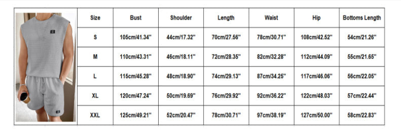 Men's Sport Suit Suit Sleeveless Tank Top Shorts Two-piece Set Product information: Color: white, black, light gray, dark gray, Army Green Size: S,M,L,XL,XXL,3XL Fabric name: cotton blend Main fabric composition: Cotton Jacket style: Vest Inventory Type:
