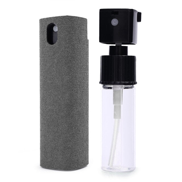 2 In 1 Phone Screen Cleaner Spray Keep your screens spotless with our 2-in-1 Phone Screen Cleaner Spray. This convenient tool is designed to clean and remove dust from computer monitors, mobile phone screens, and more. It comes with a microfiber cloth for