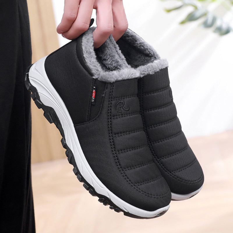 Fashion Thickened Warm Snow Boots Women Product information: Pattern: solid color Applicable sports: Universal Color: women's black, women's red, men's black, men's blue Size: female 36, female 37, female 38, female 39, female 40, female 41, male 39, male