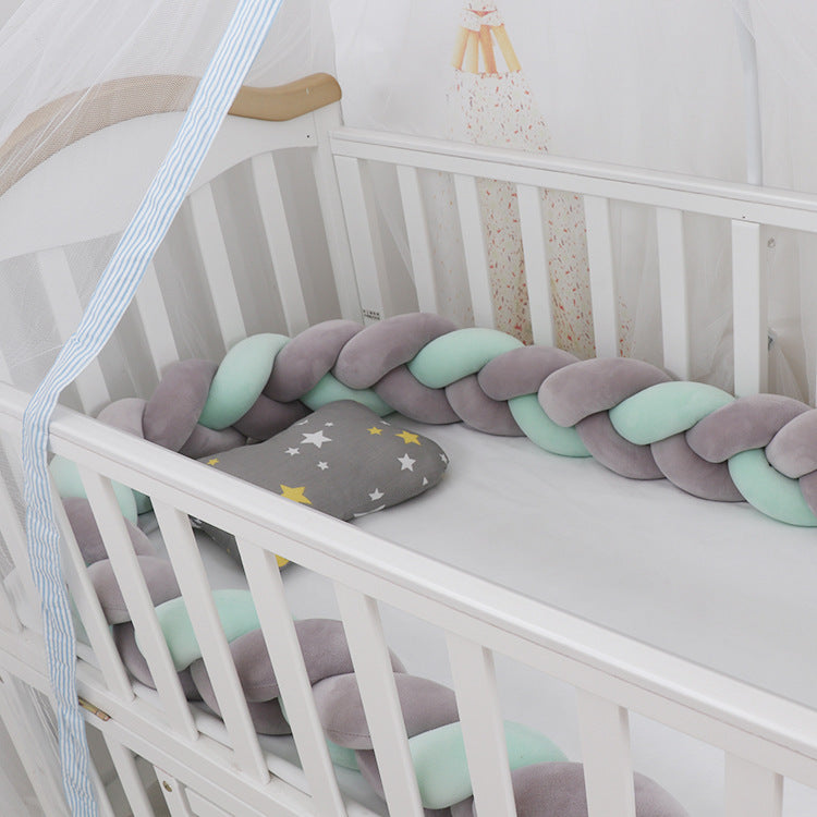Baby Bumper Bed Braid Knot Pillow Cushion Bumper for Infant cuna Bebe lit Crib Protector Cot Bumper Room Decor Overview: 1. Safety protection, anti-collision and anti-pinch Surrounding protection, safety and anti-collision, to prevent the active baby from