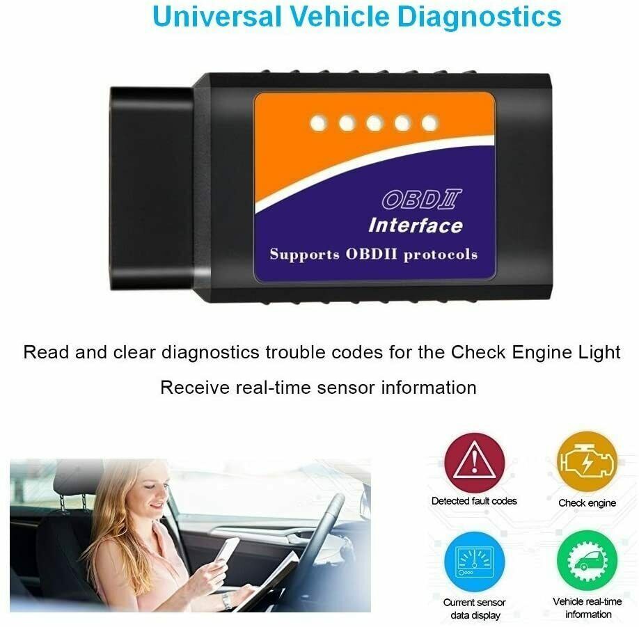Bluetooth OBD2 OBDII Car Diagnostic Scanner Tool Check Engine Fault Code Reader we ship only inside the US, USPS First Class Package 2 Day Handling , 2-5 Day Shipping. Bluetooth OBD2 OBDII Car Diagnostic Scanner Tool Check Engine Fault Code Reader we ship