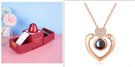 Hot Valentine's Day Gifts Metal Rose Jewelry Gift Box Necklace For Wedding Girlfriend Necklace Gifts Overview: 100% new design and high quality Must-have for fashion women Have a beautiful appearance Specifications: Necklace： Style: ethnic Material: Cryst