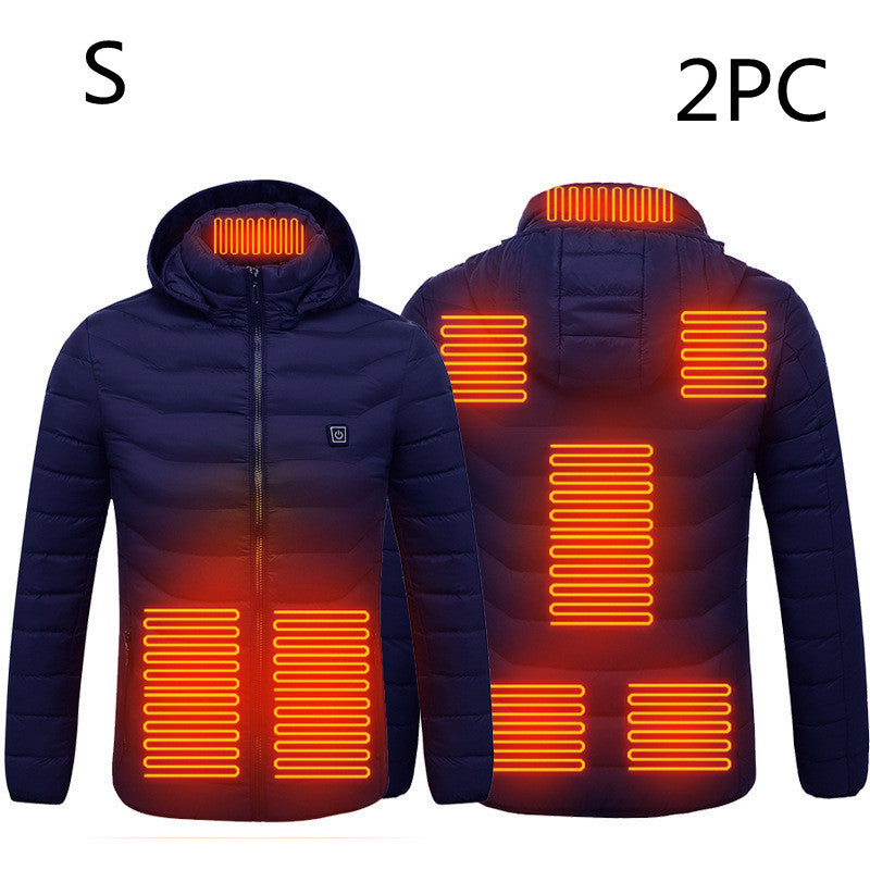 New Heated Jacket Coat USB Electric Jacket Cotton Coat Heater Thermal Clothing Heating Vest Men's Clothes Winter Overview: LIGHTWEIGHT DESIGN FOR HEATING: Metallic dot lining, elastic cuffs, hem, removable hood, long sleeve and high-quality zippers help y