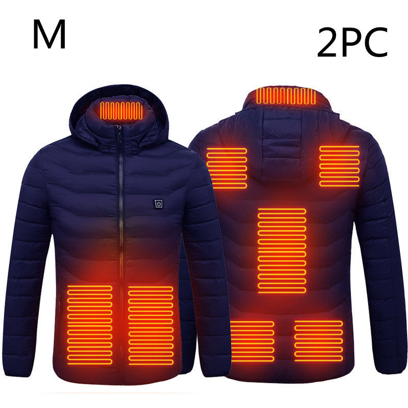 New Heated Jacket Coat USB Electric Jacket Cotton Coat Heater Thermal Clothing Heating Vest Men's Clothes Winter Overview: LIGHTWEIGHT DESIGN FOR HEATING: Metallic dot lining, elastic cuffs, hem, removable hood, long sleeve and high-quality zippers help y