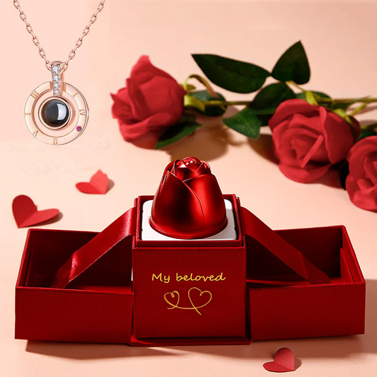 Hot Valentine's Day Gifts Metal Rose Jewelry Gift Box Necklace For Wedding Girlfriend Necklace Gifts Overview: 100% new design and high quality Must-have for fashion women Have a beautiful appearance Specifications: Necklace： Style: ethnic Material: Cryst