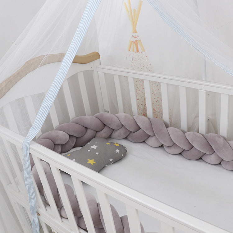 Baby Bumper Bed Braid Knot Pillow Cushion Bumper for Infant cuna Bebe lit Crib Protector Cot Bumper Room Decor Overview: 1. Safety protection, anti-collision and anti-pinch Surrounding protection, safety and anti-collision, to prevent the active baby from