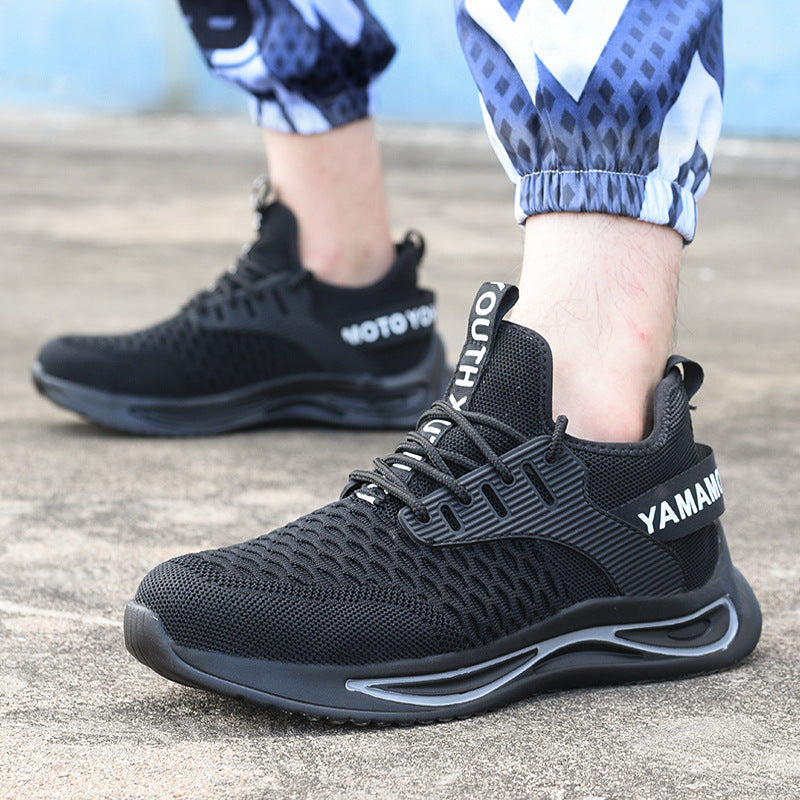 Ultra-light Steel Toe Anti-piercing Work Shoes Product information : Color: 803 black anti-smash and anti-puncture Function : Puncture damage Material: fly woven Upper style: low Scope of use: factories, construction sites, mines, steel, smelting, chemica