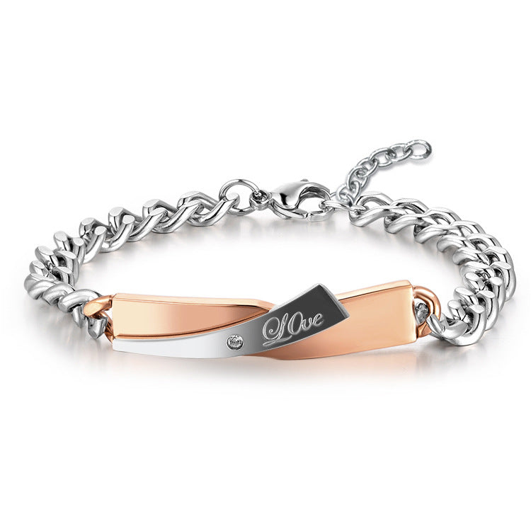 Couple Cross-design Bracelet Overview: Unique design, stylish and beautiful. Good material, comfortable wear. A variety of colors, any choice. Product information: Metail: stainless steel Style: Cute, Romantic Closure Type: Loster Model Number: Pair brace