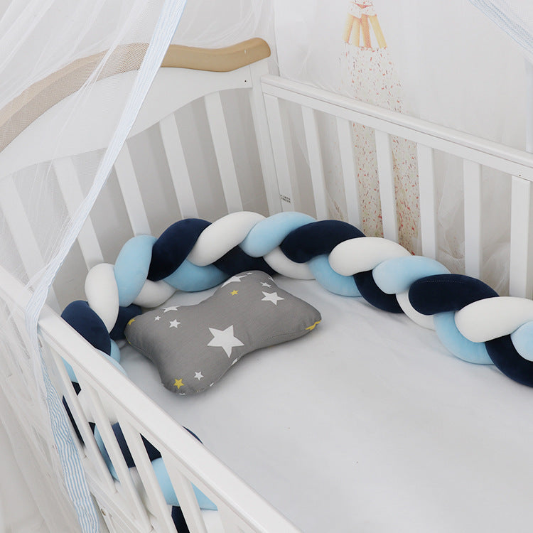 Baby Bumper Bed Braid Knot Pillow Cushion Bumper for Infant cuna Bebe lit Crib Protector Cot Bumper Room Decor Overview: 1. Safety protection, anti-collision and anti-pinch Surrounding protection, safety and anti-collision, to prevent the active baby from