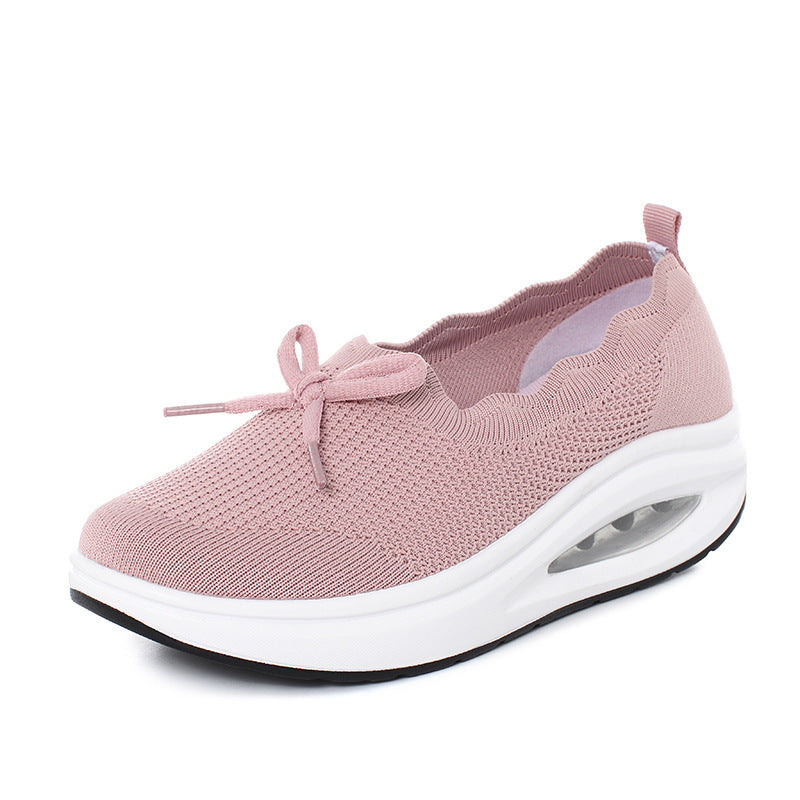 Spring New Flying Woven Sports Mesh Breathable One-step Lazy Walking Shoes Women Overview: Unique design, stylish and beautiful. Good material, comfortable feet. A variety of colors, any choice. Specification: Style: sports Upper material: fabric Popular