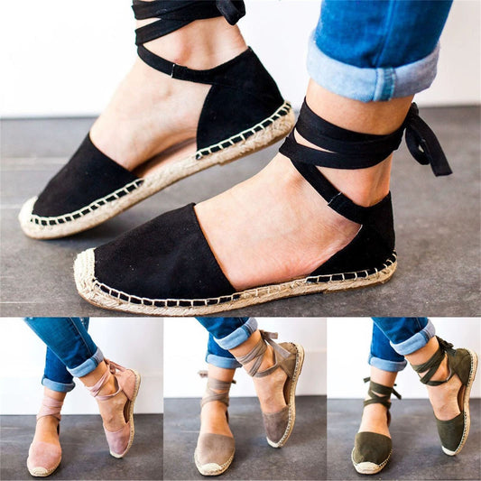 Casual Sandals Flat Strap Women's Sandals Product information: Pattern: solid color Lining material: Leather Color: pink, black, army green, gray Upper height: low top Size: 35, 36, 37, 38, 39, 40, 41, 42, 43 Sole material: linen woven Popular elements: H