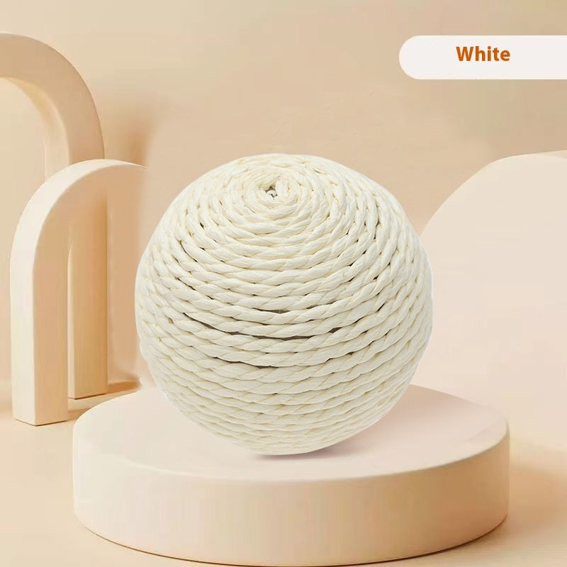 String Sisal Ball Self-Hi Relieving Stuffy Funny Cat Toy Product information: Color: primary color, white, blue, yellow Specification: 8CM Material: Paper string decorations Category: Pet Toys Packing list: 1*Cat Toy Product Image: String Sisal Ball Self-
