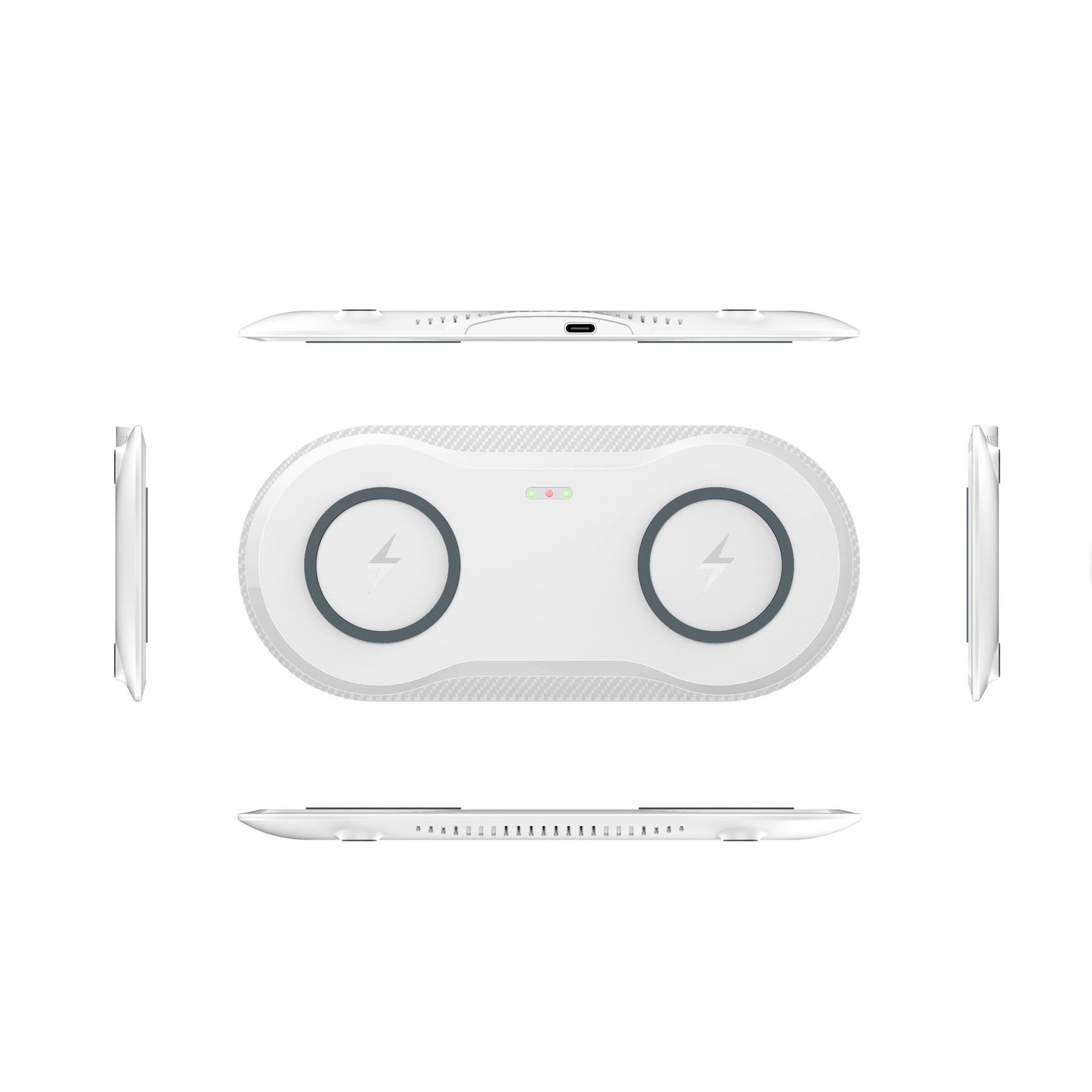 Wireless Charger Dual Mobile Phone Charger Overview: • Stable charging: Continuously stable, uninterrupted, and will not damage the phone; •Intelligent temperature control high-quality chip intelligently controls the working current and voltage to achieve