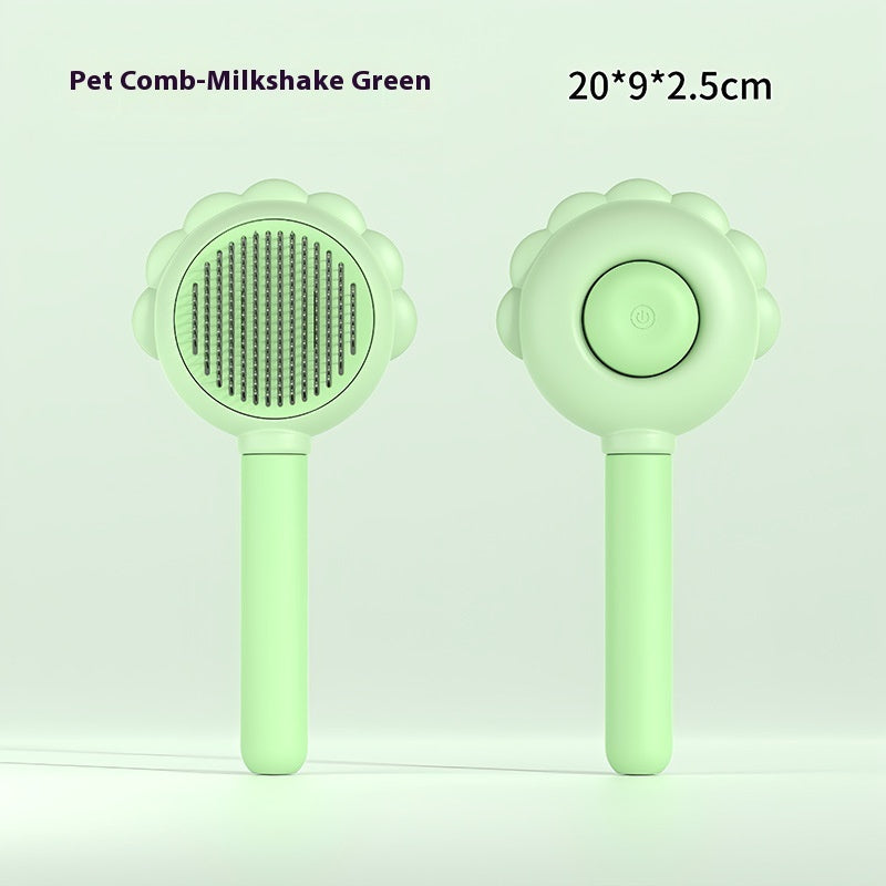 2 In 1 Self Cleaning Dog Brush Comb With Spray Pets Grooming Hair Remover Combs Brush Floating Hair Pet Grooming Brush Pet Products Overview: 1. Plastic+Metal+TPR Material: Composed of a plastic shell, metal comb teeth, and TPR-pointed protective points,
