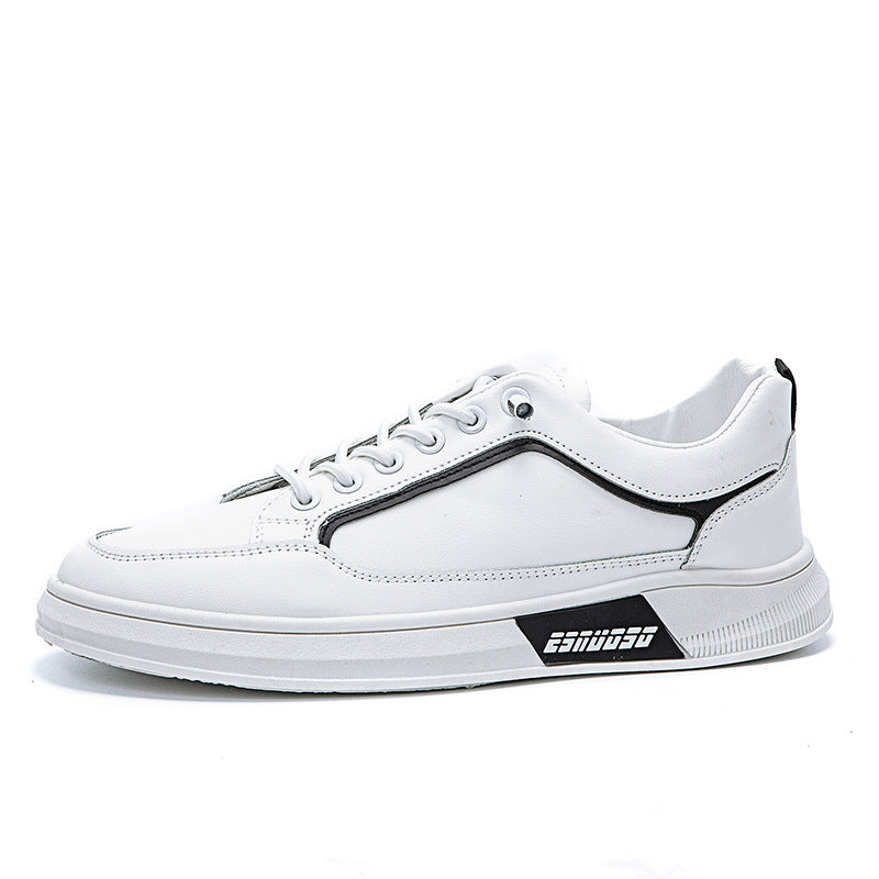 Men's Fashion All-match Breathable Trendy Shoes Product information: Upper material: synthetic leather Heel height: low heel (1-3CM) Pattern: solid color Color: HB-6 white black, HB-6 white gray Sizes: 39, 40, 41, 42, 43, 44 Sole material: plastic Inner m