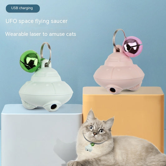 Cat Self-Hi Toy Flying Saucer USB Charging With Bell Cats Toys Pet Products Product information: Color: green, pink, Material: Plastic Category: Pet Toys Power supply: TYPE-C charging Packing list: 1*Cat Toy Product Image: Cat Self-Hi Toy Flying Saucer US