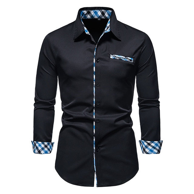 Plaid Patchwork Formal Shirts for Men The Plaid Patchwork Formal Shirts for Men are the perfect shirt for any man who wants to look his best. Made from a breathable fabric, these slim-fit shirts are perfect for any occasion, whether it be a casual gatheri
