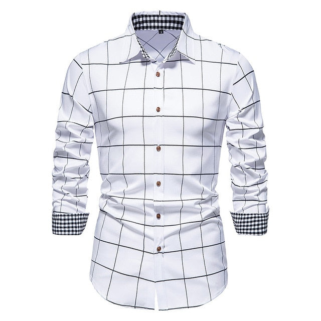 Plaid Patchwork Formal Shirts for Men The Plaid Patchwork Formal Shirts for Men are the perfect shirt for any man who wants to look his best. Made from a breathable fabric, these slim-fit shirts are perfect for any occasion, whether it be a casual gatheri