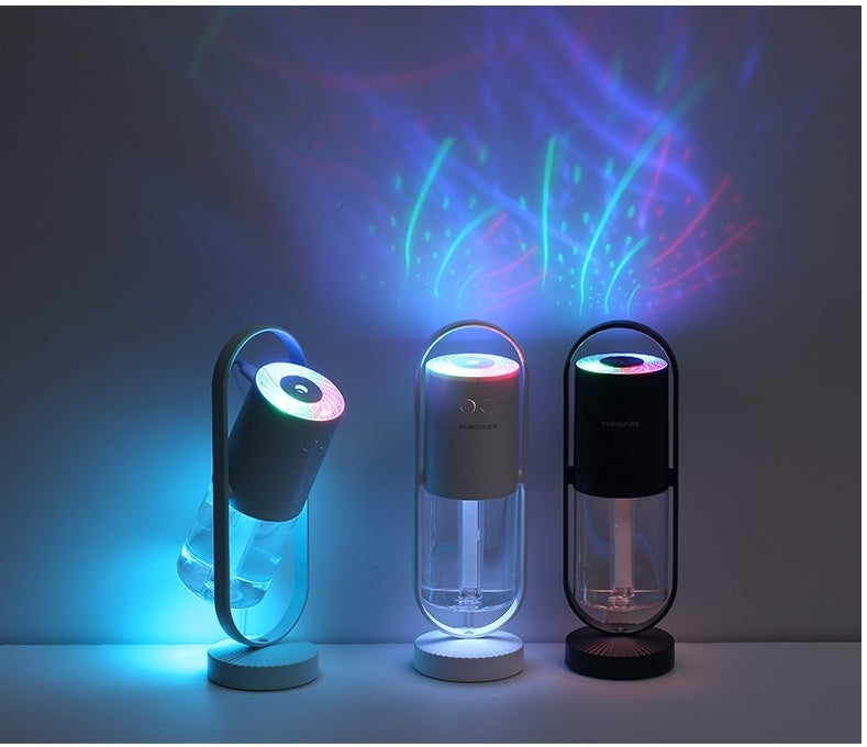 Magic Shadow USB Air Humidifier For Home With Projection Night Lights Ultrasonic Car Mist Maker Mini Office Air Purifier Overview: Using polymer mist technology to allow moisture to diffuse in the air so that no water droplets are returned to wet the tabl