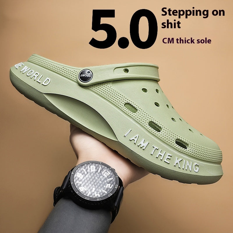 Outdoor Casual Dual-use Beach Half Slippers Sports Leisure Sandals Feeling Of Walking On Shit Product information: Color: black, gray, green, blue, white, black [fashion style], white【 fashion style], khaki [fashion style], Black [casual style], white【 ca