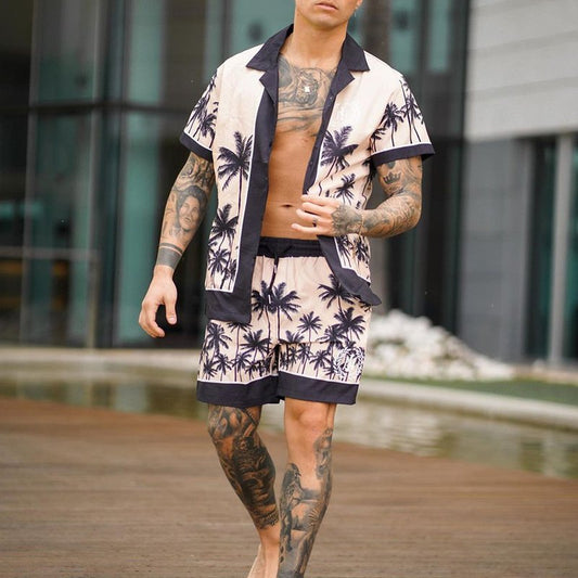 Loose Shirt Casual Men's Shorts Short Sleeve Suit Product information: Material:Polyester Fiber (Polyester) Style:Hong Kong style Features:printing Colour:pink Size Information: Size: S/M/L/XL/XXL/3XL Note: 1. Asian sizes are 1 to 2 sizes smaller than Eur