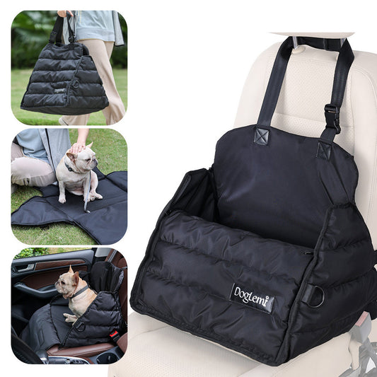 Pet Car Bag Car Front And Rear Seat Dog Car Pad Multi-functional Anti Splash Autumn And Winter Pet Bag Overview: 1. This dog travel bag performs multiple duties: it is a safety car seat, travel bed, and dog house on the go! 2. This bag can be attached to