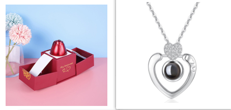 Hot Valentine's Day Gifts Metal Rose Jewelry Gift Box Necklace For Wedding Girlfriend Necklace Gifts Overview: 100% new design and high quality Must-have for fashion women Have a beautiful appearance Specifications: Necklace： Style: ethnic Material: Cryst
