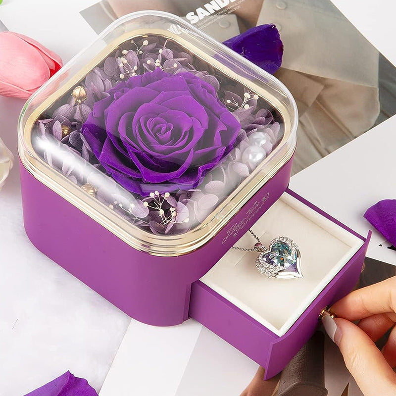 Valentines Day Rose Flower Drawer Jewelry Box Earrings Ring Necklace Storage Valentine's Day Gift Box Romantic Jewelry Packaging Box Overview: Applicable Occasions: Valentine's Day; Mother's Day; Christmas, Wedding, Birthday, Anniversary, etc. Perfect Gif