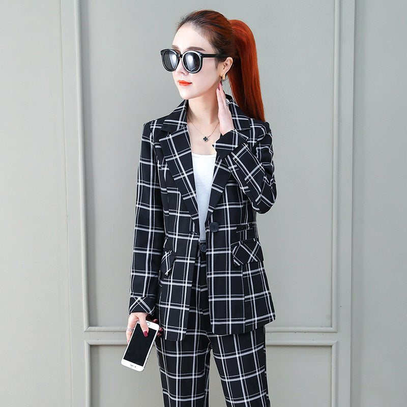 Plaid suit Main fabric composition: polyester fiber (polyester) 1. Asian sizes are 1 to 2 sizes smaller than European and American people. Choose the larger size if your size between two sizes. Please allow 2-3cm differences due to manual measurement. 2.