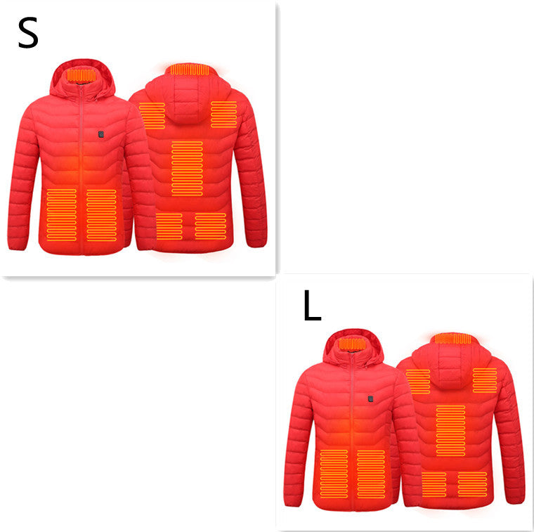 New Heated Jacket Coat USB Electric Jacket Cotton Coat Heater Thermal Clothing Heating Vest Men's Clothes Winter Overview: LIGHTWEIGHT DESIGN FOR HEATING: Metallic dot lining, elastic cuffs, hem, removable hood, long sleeve and high-quality zippers help y
