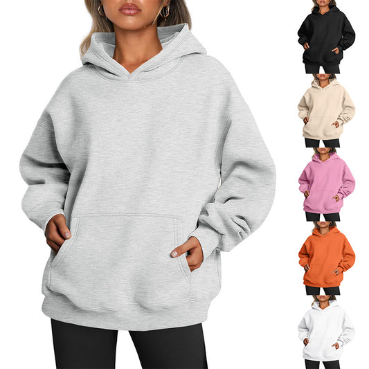 Women's Oversized Hoodies Fleece Loose Sweatshirts With Pocket Long Sleeve Pullover Hoodies Sweaters Winter Fall Outfits Sports Clothes Product information: Material:polyester fiber Style: fashionable and simple Features:Solid color Color: white, orange,