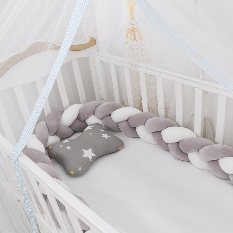 Baby Bumper Bed Braid Knot Pillow Cushion Bumper for Infant cuna Bebe lit Crib Protector Cot Bumper Room Decor Overview: 1. Safety protection, anti-collision and anti-pinch Surrounding protection, safety and anti-collision, to prevent the active baby from