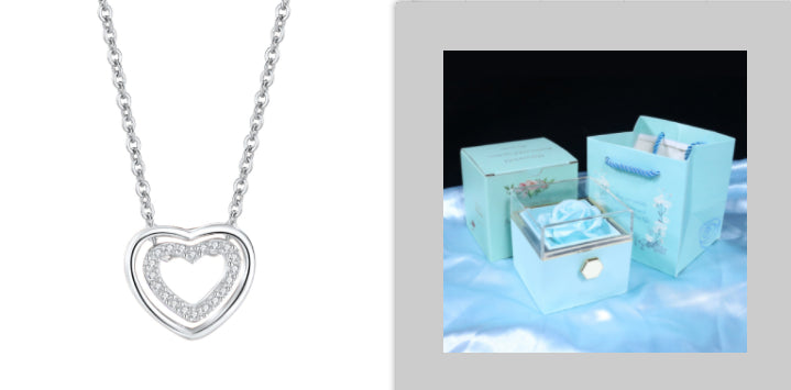 S925 Sterling Silver Heart To Heart Pendant Necklace Product information: Treatment Process: Electroplating Color: XL0320 heart-to-heart necklace (white gold color),XL0320 heart-to-heart necklace (Rose Gold) Pendant material: 925 silver Chain style: cross