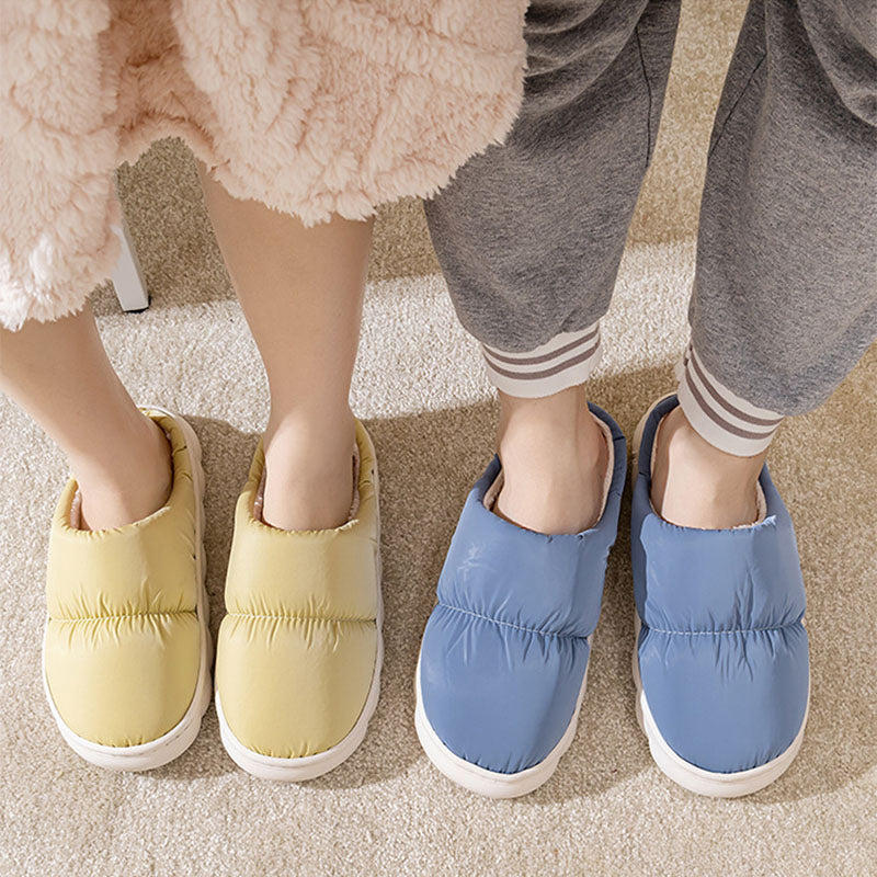 New Down Cotton Slippers Women Couple Winter Fashion Indoor Thick-soled Non-slip House Shoes Warm Floor Plush Slippers For Men Product information: Upper Material: Artificial Leather Sole Material:Rubber Function: Anti-slip, Warmth Toe shape: wrapped Heel