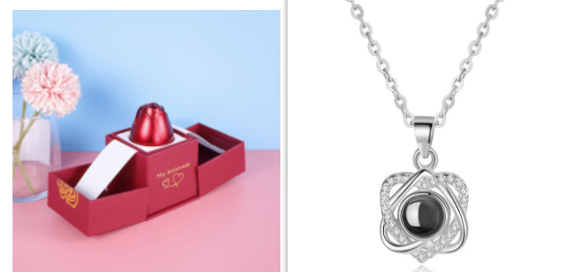 Hot Valentine's Day Gifts Metal Rose Jewelry Gift Box Necklace For Wedding Girlfriend Necklace Gifts Overview: 100% new design and high quality Must-have for fashion women Have a beautiful appearance Specifications: Necklace： Style: ethnic Material: Cryst