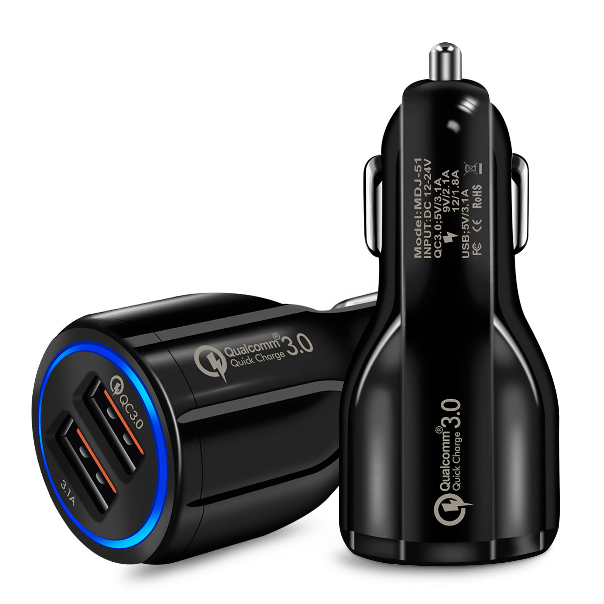 Quick Charge 3.0 Car Charger For Mobile Phone Dual Usb Car Charger Qualcomm Qc 3.0 Fast Charging Adapter Mini Usb Car Charger Description: ● The power of dual USB ports up to 36W, meets the Quick charge demands ● Stretchable buttons for better connection