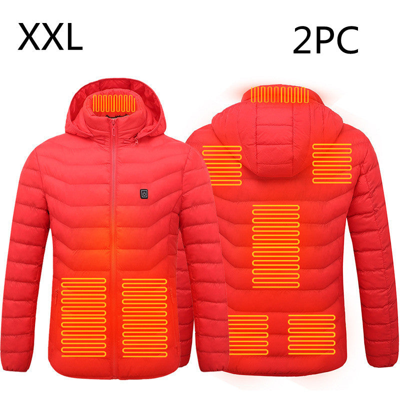 New Heated Jacket Coat USB Electric Jacket Cotton Coat Heater Thermal Clothing Heating Vest Men's Clothes Winter Overview: LIGHTWEIGHT DESIGN FOR HEATING: Metallic dot lining, elastic cuffs, hem, removable hood, long sleeve and high-quality zippers help y