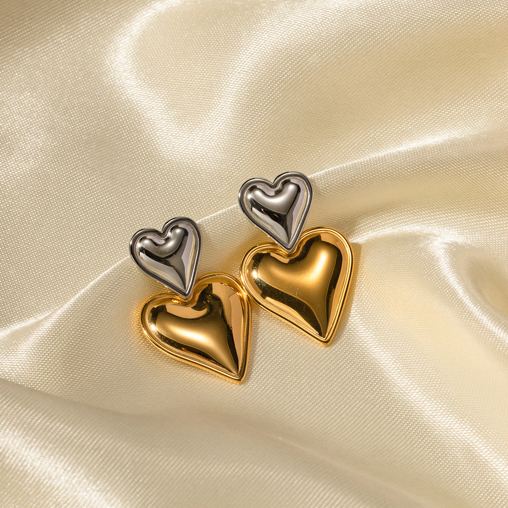Zofia Heart Earrings Product information: Color: Jde2023589-1,jde2023589-2 Applicable people: Women Material: Stainless steel Shape: Heart shape Popular elements: Love/heart Style: Ins style Packing list: Stud earrings *1 pair Product Image: Zofia Heart E
