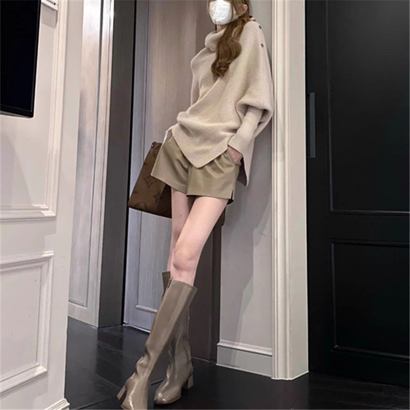 Idle Style Maillard Pile Collar Top Product information: Color: oatmeal color, black Size: S,M,L,XL Sleeve type: regular sleeve Main fabric composition: Polyester (polyester fiber) Wearing style: pullover Sleeve length: long sleeve Size: Note: 1. Asian si