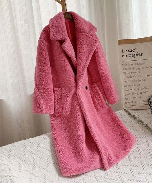 Lapel Lamb Fleece Coat With Pockets Faux Fur Coat Winter Warm Thickening Long Windbreaker Women's Clothing Overview: Unique design, stylish and beautiful. Good material, comfortable wear. A variety of colors, any choice. Product information: Fabric name: