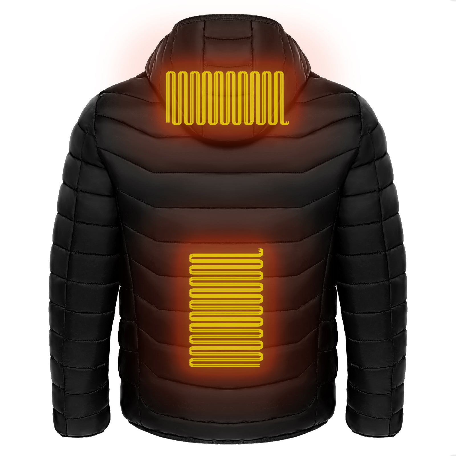Men Heated Puffer Jacket Electric Heating Coat Insulated Hood Windbreaker 9Heat Zones Perfect for skiing: With its lightweight and long-sleeve puffer design, this heated jacket is ideal for skiing. It provides the necessary warmth without hindering your m