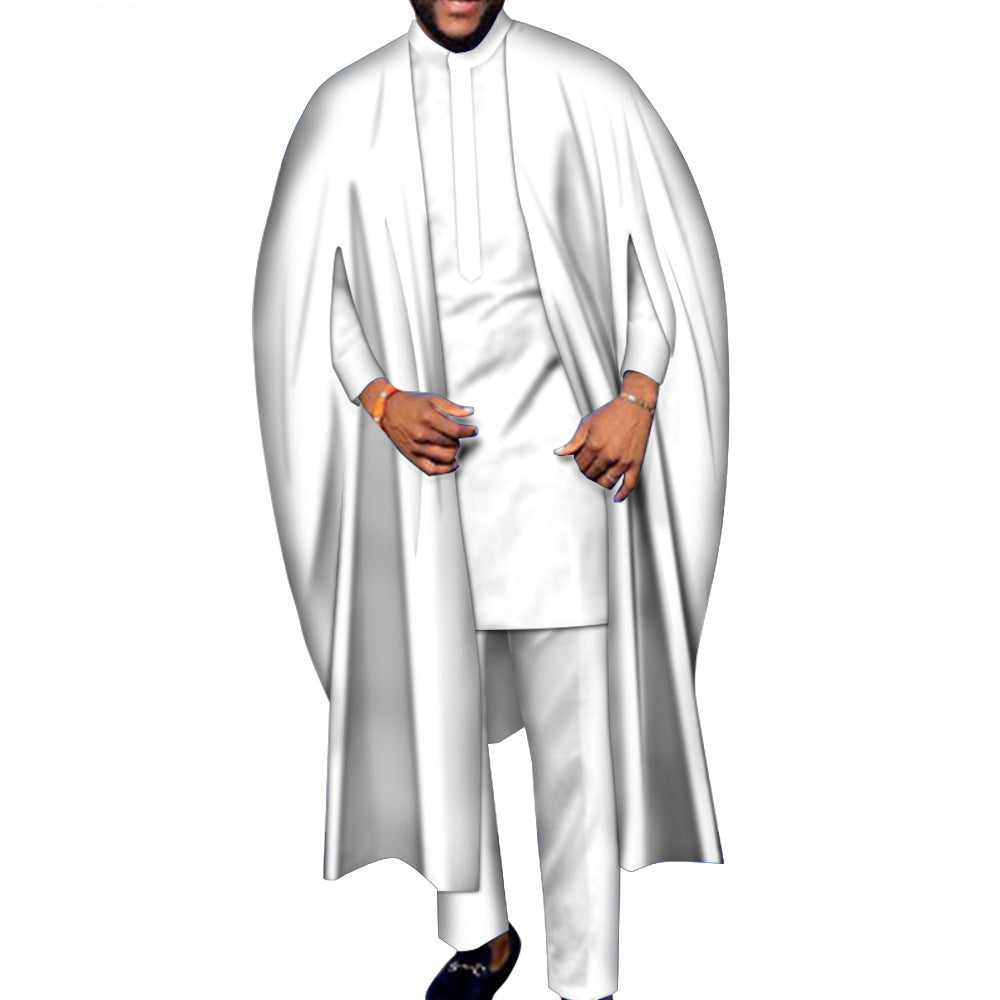 Men's Robe T-shirt And Pants Three-piece Suit